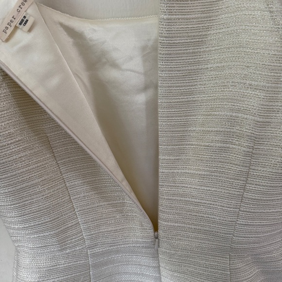 Paper Crown Anthropologie Ivory Sheath Dress Size 6 Excellent Condition - Picture 4 of 15